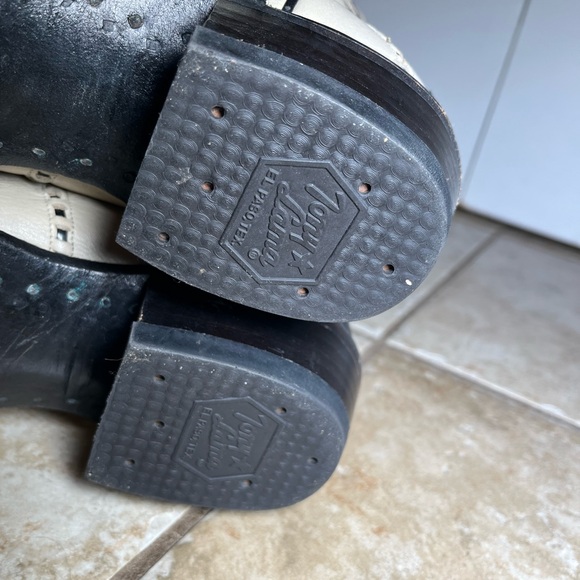 Rare Tony Lama Men's Cream Black Leather Vintage Western Boots Size 9.5 - Picture 11 of 13